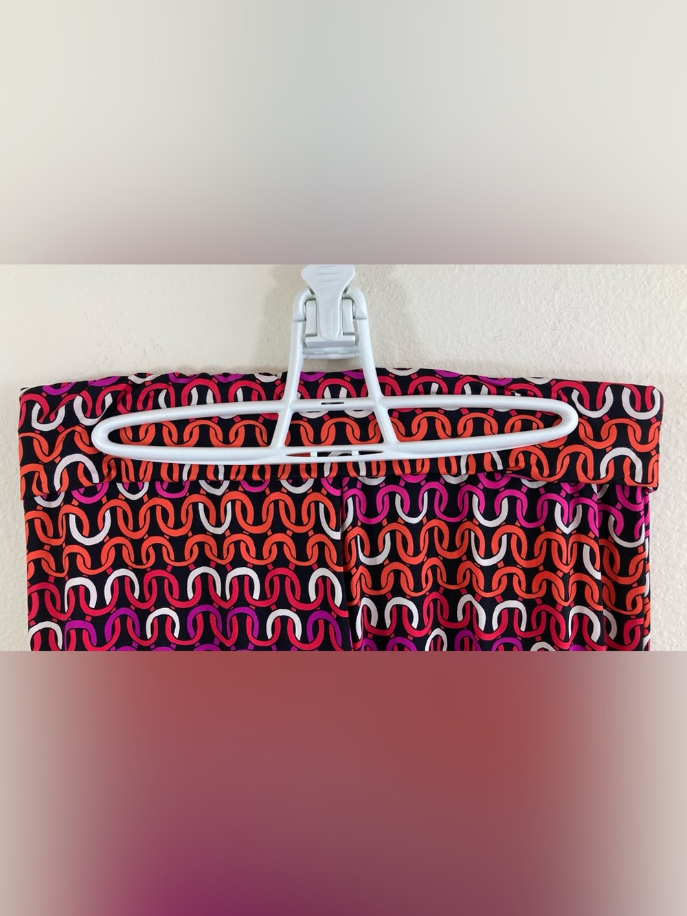 Trina Turk Echo Chain Print Swim & Spa Pants Wide Leg Fold Over Waist Size L - Picture 3 of 10
